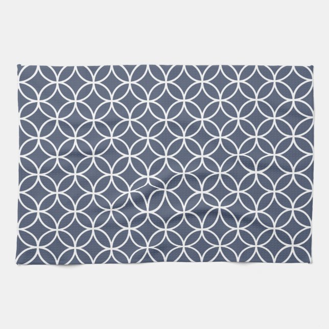 Indigo-Blau-geometrische Geschirrtücher (Horizontal)