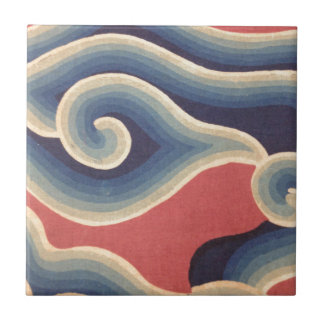 Indigo-Blau-korallenrote Japaner-Welle Fliese