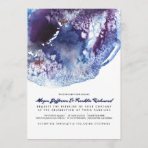 Indigo-Blau-moderne Aquarell-Hochzeit