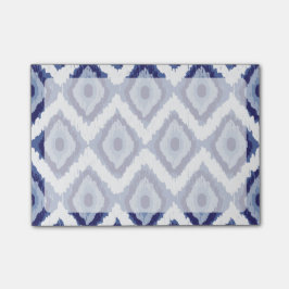 Indigo-Blau Stammes- Ikat Diamant-weißes Zickzack Post-it Klebezettel