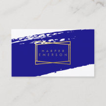 Indigo-Blau und Goldbrushstrokes-Karte