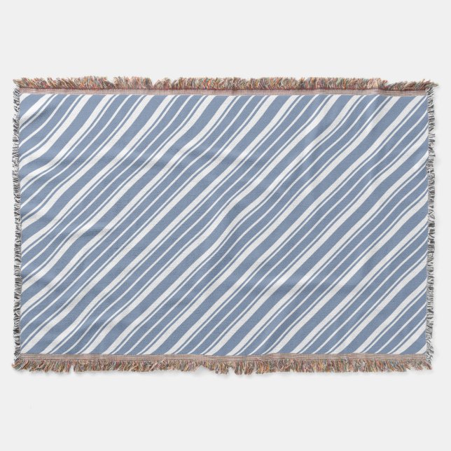 Indigo Blau und Weiß Klinkenleiste Knöchel Decke (Vorderseite)