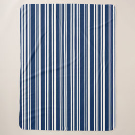 Indigo Blau und Weiß Moderne Streifen Sherpadecke