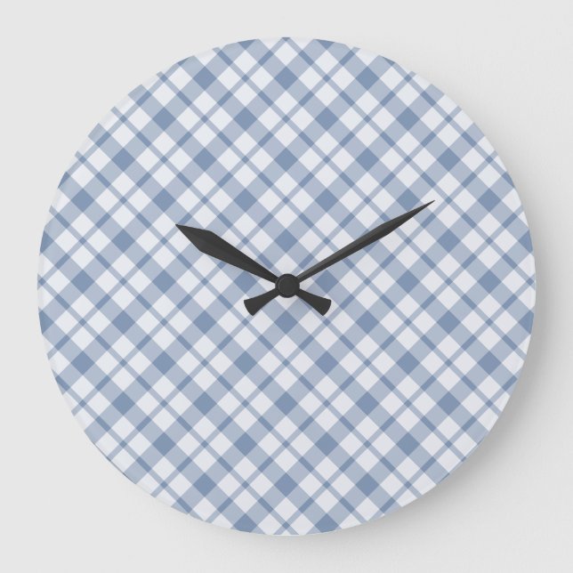 Indigo Blau, weiße Preppy-Karos rund um die Uhr (Vorderseite)