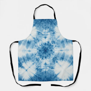 Indigo Blaues Shibori-Bindfärbemuster Schürze