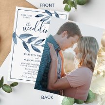 Indigo Bliss Watercolor Leaf Branch Foto Hochzeit