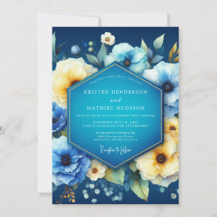 Indigo Bloom Traumhochzeit Einladung