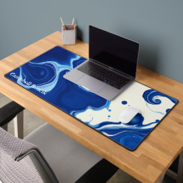 Indigo Blue Abstract Modern Professional Schreibtischunterlage