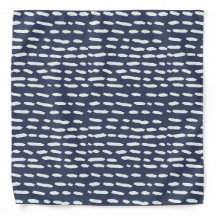 Indigo Blue and Gray Dash - Brushstroke - Bandana
