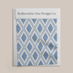 Indigo Blue Diamond Muster Stoff