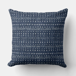 Indigo Blue Dots Throw Kissen