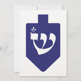 Indigo-Blue Dreidel für Hanukkah mit Letter Shin