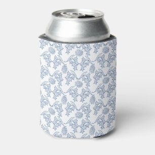 Indigo Blue Ethnic Floral Print kann gefärbt Dosenkühler