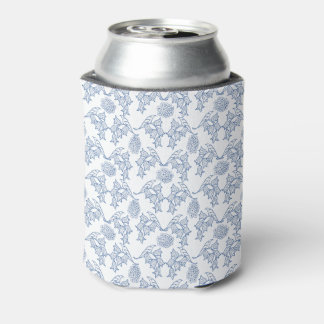 Indigo Blue Ethnic Floral Print kann gefärbt Dosenkühler
