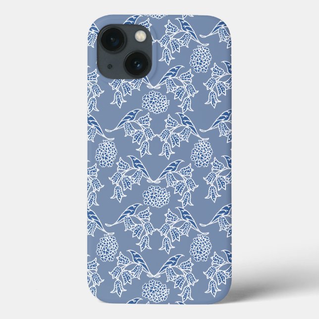 Indigo Blue Ethnic Floral Samsung Note 4 Coque (Verso)