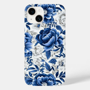 Indigo Blue Flowers Case-Mate iPhone 14 Hülle