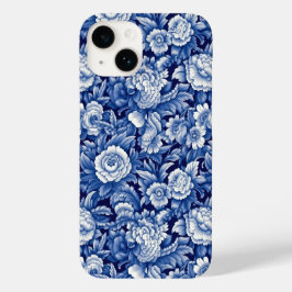 Indigo Blue Flowers Case-Mate iPhone 14 Hülle
