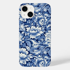 Indigo Blue Flowers Case-Mate iPhone 14 Hülle