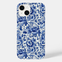 Indigo Blue Flowers Case-Mate iPhone 14 Hülle