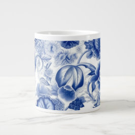 Indigo Blue Flowers Jumbo-Tasse