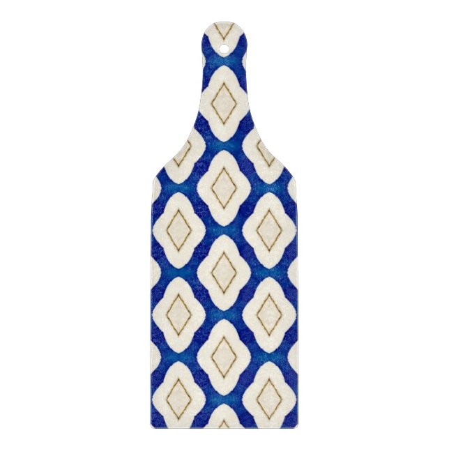 Indigo Blue Gray Azulejo Pattern Portugal Geschenk Schneidebrett (Vorderseite)