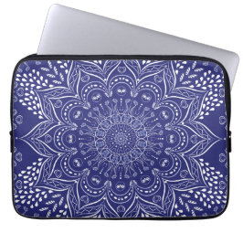 Indigo blue mandala laptopschutzhülle