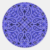 Indigo Blue Paisley Western Bandana Scarf Print