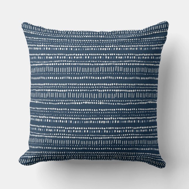 Indigo Blue Throw Pillow Kissen (Vorderseite)