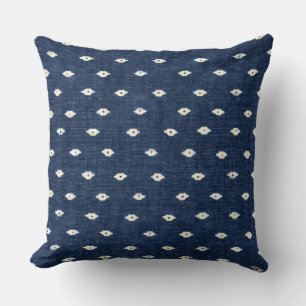 Indigo Blue Throw Pillow Kissen