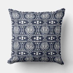 Indigo Blue Throw Pillow Kissen