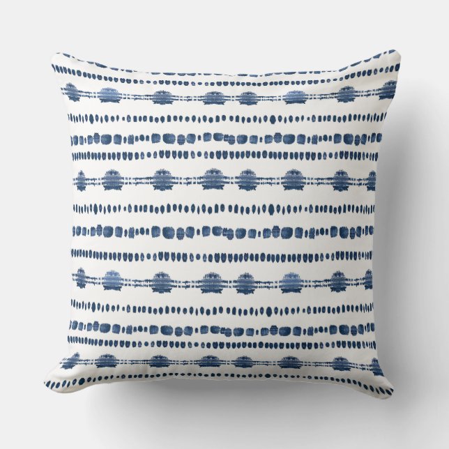 Indigo Blue Throw Pillow Kissen (Vorderseite)