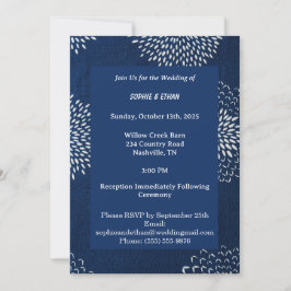 Indigo Blue Traditional Japanese Shibori Einladung