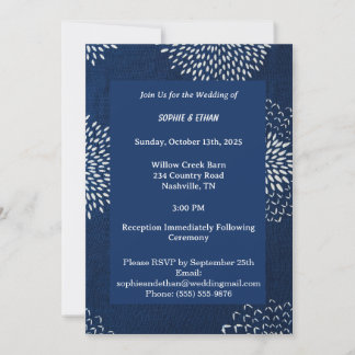 Indigo Blue Traditional Japanese Shibori Einladung