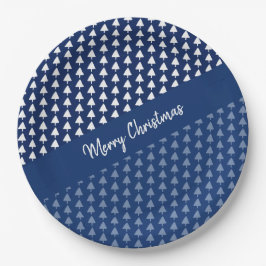 Indigo Blue Tree Watercolor Art Pappteller