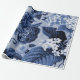 Indigo Blue Vintag Floral Toile Decoupage Geschenkpapier (Ungerollt)