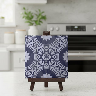 Indigo Blue White Mandala Floral marokkanischer Az Fliese