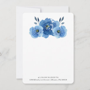 Indigo-Blume   Personalisierte Stationierungskarte Mitteilungskarte