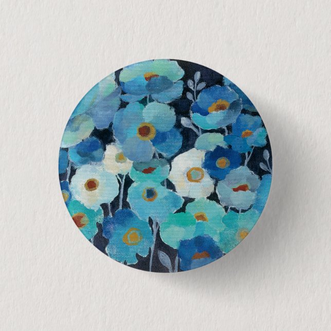 Indigo-Blumen Button (Vorderseite)