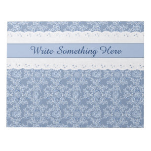 Indigo-Blumenmuster-Notizblock mit falscher Spitze Notizblock