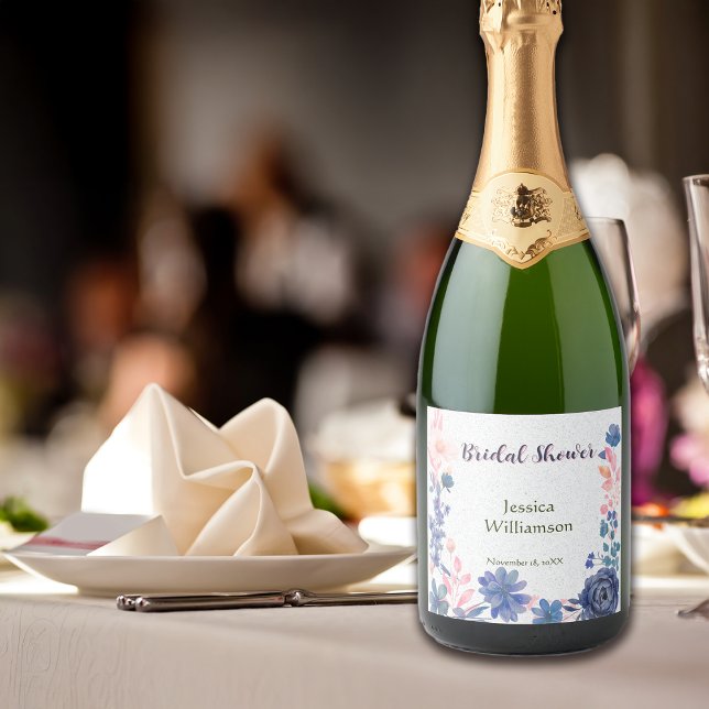 Indigo Blush Florals Brautparty individualisieren (Von Creator hochgeladen)