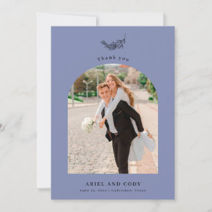 Indigo Boho Arch Mariage Photo Carte de remercie