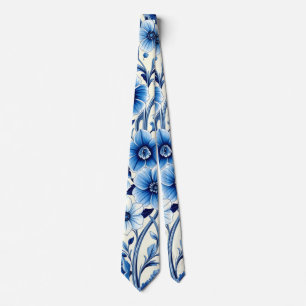 Indigo-Botanischer-Garten-Schlips Krawatte
