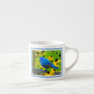 Indigo Bunting Painting - Original Bird Art Espressotasse
