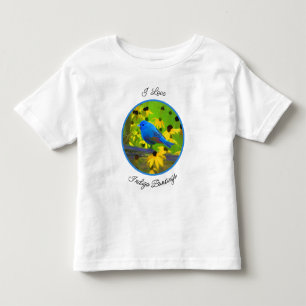 Indigo Bunting Painting - Original Bird Art Kleinkind T-shirt