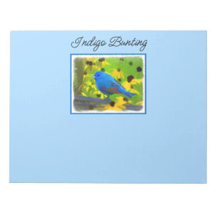 Indigo Bunting Painting - Original Bird Art Notizblock