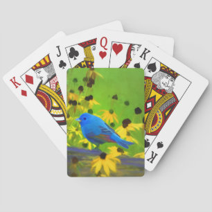 Indigo Bunting Painting - Original Bird Art Spielkarten