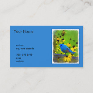 Indigo Bunting Painting - Original Bird Art Visitenkarte