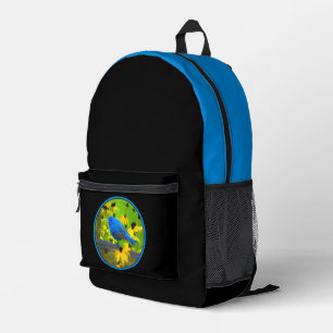 Indigo Bunting Painting - Original Wild Bird Art Bedruckter Rucksack