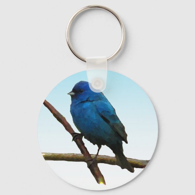 Indigo Bunting Schlüsselanhänger (Vorderseite)