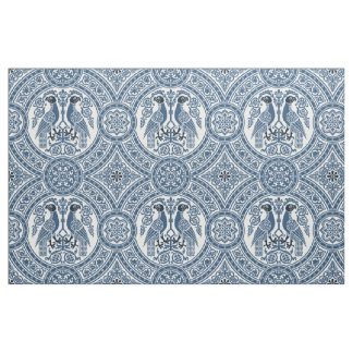 Indigo Byzantinische Vögel Stoff
